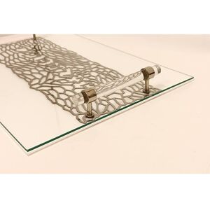Vivience Acrylic Challah Tray with Cylinder Handles - 16 Gold/Clear Handles 12.0 In. L X 16.0 In. W X 1.7 In. H Vivience Acrylic Challah Tray with Cylinder Handles - 16 Gold/Clear Handles 12.0 In. L X 16.0 In. W X 1.7 In. H