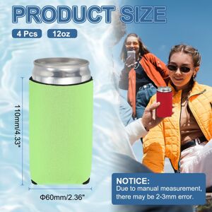 Unique Can Sleeve Can Cooler, Neoprene Beer Bottle Cover - 12oz Green 12oz Unique Can Sleeve Can Cooler, Neoprene Beer Bottle Cover - 12oz Green 12oz