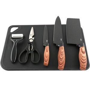 Oster Gunderson 6 Piece Black Stainless Steel Cutlery Set Black 17.5 In. L Oster Gunderson 6 Piece Black Stainless Steel Cutlery Set Black 17.5 In. L