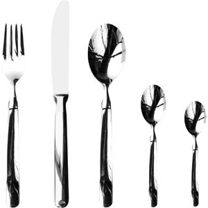 Mepra Goccia Flatware Set with Moka Spoons - 30 Pieces - Stainless Steel Silver Service for 6 Mepra Goccia Flatware Set with Moka Spoons - 30 Pieces - Stainless Steel Silver Service for 6