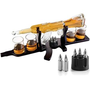 Bezrat Gun Decanter With 4 Glasses Clear Set of 4 Bezrat Gun Decanter With 4 Glasses Clear Set of 4