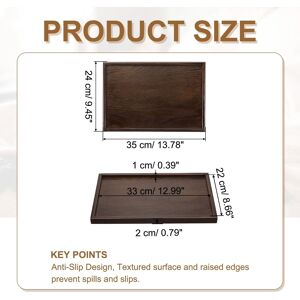 Unique Wooden Serving Tray Rectangular Decorative Platter Brown 13.8x9.5 Inch Unique Wooden Serving Tray Rectangular Decorative Platter Brown 13.8x9.5 Inch