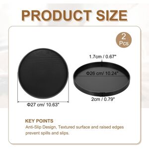 Unique Wooden Serving Tray, Round Decorative Platter, - Black 10.6 Inch Unique Wooden Serving Tray, Round Decorative Platter, - Black 10.6 Inch