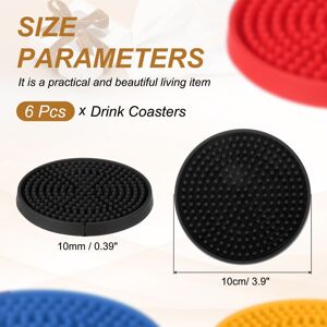 Unique Non-Slip Drink Coasters, Round PVC Desk Coaster for Drinks Tabletop Protection Cups Mat for Office Home Coffee Bar Decor Black 0.39inch Unique Non-Slip Drink Coasters, Round PVC Desk Coaster for Drinks Tabletop Protection Cups Mat for Office Home Coffee Bar Decor Black 0.39inch