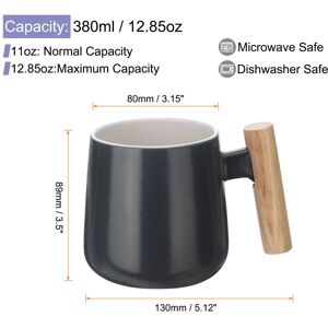 Unique Ceramic Coffee Mug 12.85 Oz Large Mugs Gift Set with Lid and Spoon, White - 12.85 Oz Black 12.85 Oz Unique Ceramic Coffee Mug 12.85 Oz Large Mugs Gift Set with Lid and Spoon, White - 12.85 Oz Black 12.85 Oz