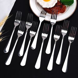 Unique Dinner Forks Set of 12 Stainless Steel 7.5 Silver Tone 0.1 In. L X 0.1 In. W X 0.1 In. H Unique Dinner Forks Set of 12 Stainless Steel 7.5 Silver Tone 0.1 In. L X 0.1 In. W X 0.1 In. H