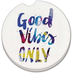 CounterArt Good Vibes 2 Pack Absorbent Stone Coaster for Vehicle Cup Holder 2.6” Diameter Manufactured in The USA Multi 2.5 In. L X 2.5 In. W X 0.5 In. D CounterArt Good Vibes 2 Pack Absorbent Stone Coaster for Vehicle Cup Holder 2.6” Diameter Manufactured in The USA Multi 2.5 In. L X 2.5 In. W X 0.5 In. D