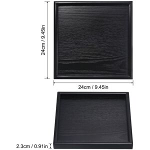 Unique Wood Serving Tray Square Decorative Platter Home Kitchen Table, Black 9.4 Inch Unique Wood Serving Tray Square Decorative Platter Home Kitchen Table, Black 9.4 Inch