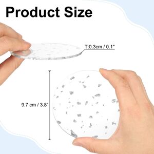 Unique 2pcs Foil Acrylic Drinks Coaster Round Table Coaster Decor Silver 0.1 In. W X 0.1 In. D Unique 2pcs Foil Acrylic Drinks Coaster Round Table Coaster Decor Silver 0.1 In. W X 0.1 In. D