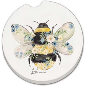 CounterArt Beautiful Bee 2 Pack Absorbent Stone Coaster for Vehicle Cup Holder 2.6” Diameter Manufactured in The USA Multi 2.5 In. L X 2.5 In. W X 2.5 In. D CounterArt Beautiful Bee 2 Pack Absorbent Stone Coaster for Vehicle Cup Holder 2.6” Diameter Manufactured in The USA Multi 2.5 In. L X 2.5 In. W X 2.5 In. D