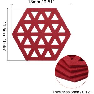 Unique Felt Coaster, Hexagonal Pad Coaster for Drink Cup Pot Bowl Vase Red 0.45 In. W X 0.12 In. D Unique Felt Coaster, Hexagonal Pad Coaster for Drink Cup Pot Bowl Vase Red 0.45 In. W X 0.12 In. D