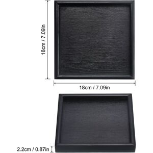 Unique Wood Serving Tray Square Decorative Platter Home Kitchen Table, Black 7 Inch Unique Wood Serving Tray Square Decorative Platter Home Kitchen Table, Black 7 Inch