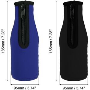 Unique Beer Bottle Sleeves Cooler Insulator Collapsible Neoprene Covers with Zipper - 330ml to 350ml Black,Blue 330ml to 350ml Unique Beer Bottle Sleeves Cooler Insulator Collapsible Neoprene Covers with Zipper - 330ml to 350ml Black,Blue 330ml to 350ml