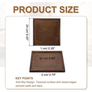 Unique Wooden Serving Tray, Square Decorative Platter Brown 9.5x9.5 Inch Unique Wooden Serving Tray, Square Decorative Platter Brown 9.5x9.5 Inch