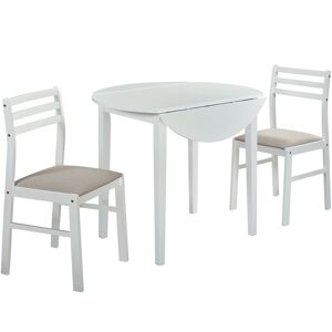 Coaster Bucknell 3-piece Round Drop Leaf Dining Table Set White White 3-Piece Sets Coaster Bucknell 3-piece Round Drop Leaf Dining Table Set White White 3-Piece Sets