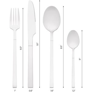Unique 16 PCS Silverware Set, Stainless Steel Flatware, Mirror Polished Cutlery Set, Serving Utensils Set for Kitchen Dinner - 16 PCS Silver 16 PCS Unique 16 PCS Silverware Set, Stainless Steel Flatware, Mirror Polished Cutlery Set, Serving Utensils Set for Kitchen Dinner - 16 PCS Silver 16 PCS