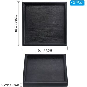 Unique 2pcs Wood Serving Tray Square Decorative Platter Home Kitchen Table 7 Inch Unique 2pcs Wood Serving Tray Square Decorative Platter Home Kitchen Table 7 Inch