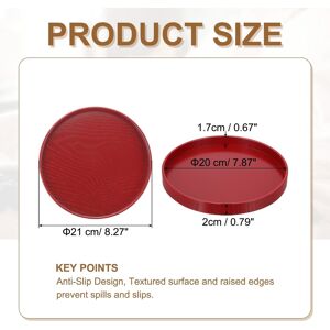Unique Wooden Serving Tray Round Decorative Platter Red 8.3 Inch Unique Wooden Serving Tray Round Decorative Platter Red 8.3 Inch