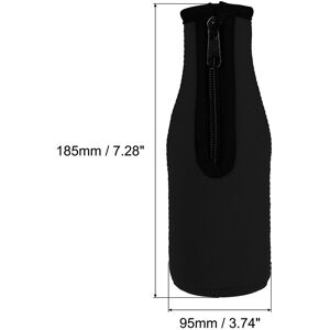 Unique Beer Bottle Sleeves Cooler Insulator Collapsible Neoprene Covers with Zippers - 330ml to 350ml Black 330ml to 350ml Unique Beer Bottle Sleeves Cooler Insulator Collapsible Neoprene Covers with Zippers - 330ml to 350ml Black 330ml to 350ml