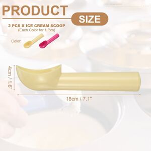 Unique Ice Cream Scoops, Fruit Spoons Watermelon Scooper Kitchen Tools for Ice Cream Red Beige 2pcs 18x4cm Unique Ice Cream Scoops, Fruit Spoons Watermelon Scooper Kitchen Tools for Ice Cream Red Beige 2pcs 18x4cm