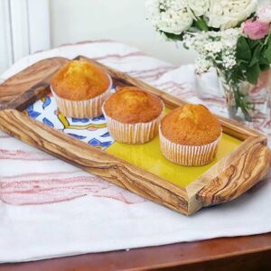 Kamsah Olive wood Serving Tray with Ergonomic Handles, Alhambra Design Brown 5.0 In. L X 11.0 In. W X 1.0 In. H Kamsah Olive wood Serving Tray with Ergonomic Handles, Alhambra Design Brown 5.0 In. L X 11.0 In. W X 1.0 In. H