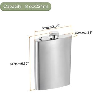 Unique 8oz Stainless Steel Hip Flask Set with Cup Funnel for Camping Hiking, Silver Silver 0.1 In. L X 0.1 In. W X 0.1 In. H Unique 8oz Stainless Steel Hip Flask Set with Cup Funnel for Camping Hiking, Silver Silver 0.1 In. L X 0.1 In. W X 0.1 In. H