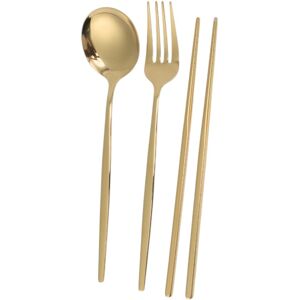 Unique 1 Set Flatware Sets Dishwasher Safe Fork Spoon Chopsticks 3-Piece Set 410 Stainless Steel Silver Tone 23.7x6x6cm Gold Tone 0.01 In. L X 0.01 In. W X 0.01 In. H Unique 1 Set Flatware Sets Dishwasher Safe Fork Spoon Chopsticks 3-Piece Set 410 Stainless Steel Silver Tone 23.7x6x6cm Gold Tone 0.01 In. L X 0.01 In. W X 0.01 In. H