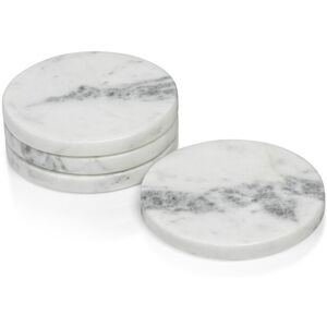 Zodax Saumur Marble Coasters, Set of 8 - 4 White 4 Zodax Saumur Marble Coasters, Set of 8 - 4 White 4