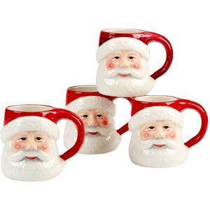 Certified International Santa's Secret 3-D Mugs, Set of 4 Red 5.375 Certified International Santa's Secret 3-D Mugs, Set of 4 Red 5.375