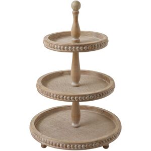 Storied Home Round Decorative Wood Tray Brown 3-Tier Storied Home Round Decorative Wood Tray Brown 3-Tier