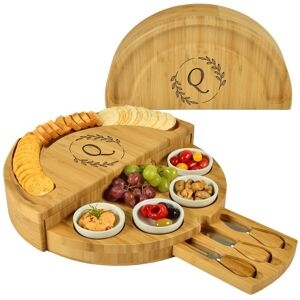 Picnic at Ascot Personalized Patented Bamboo Swiveling Cheese Q 15.0 In. L X 15.0 In. W X 3.5 In. H Picnic at Ascot Personalized Patented Bamboo Swiveling Cheese Q 15.0 In. L X 15.0 In. W X 3.5 In. H