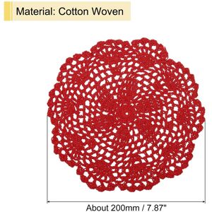Unique Crochet Doilies, 8 Inch - Handmade Crochet Cotton Coaster Red 8Pcs Unique Crochet Doilies, 8 Inch - Handmade Crochet Cotton Coaster Red 8Pcs