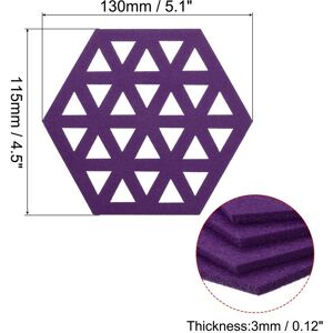 Unique Felt Coasters, Hexagonal Pad Coaster for Drink Cup Pot Bowl Vase Purple 0.1 In. L X 0.45 In. W X 0.1 In. H Unique Felt Coasters, Hexagonal Pad Coaster for Drink Cup Pot Bowl Vase Purple 0.1 In. L X 0.45 In. W X 0.1 In. H