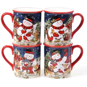 Certified International Magic Of Christmas Snowman 16 oz. Mugs (Set of 4) Green,Red,Multi 13 oz. and up Certified International Magic Of Christmas Snowman 16 oz. Mugs (Set of 4) Green,Red,Multi 13 oz. and up