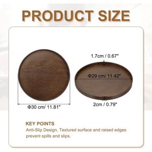 Unique Wooden Serving Tray Round Decorative Platter Brown 11.8 Inch Unique Wooden Serving Tray Round Decorative Platter Brown 11.8 Inch