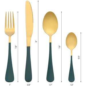 Unique 24 PCS Silverware Set, Stainless Steel Flatware Set with Supporting Shelf, Mirror Polished Cutlery Set, Serving Utensils Set Green 24 PCS Unique 24 PCS Silverware Set, Stainless Steel Flatware Set with Supporting Shelf, Mirror Polished Cutlery Set, Serving Utensils Set Green 24 PCS