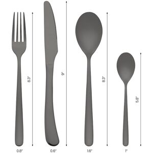 Unique 4 Pcs Silverware Set with Serving Utensils, Stainless Steel Flatware, Mirror Polished Cutlery Set for Kitchen Tableware - 4 PCS Black 4 PCS Unique 4 Pcs Silverware Set with Serving Utensils, Stainless Steel Flatware, Mirror Polished Cutlery Set for Kitchen Tableware - 4 PCS Black 4 PCS