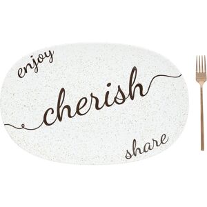 Pavilion Cherish Ceramic Platter with Serving Fork - 17 White 17 Pavilion Cherish Ceramic Platter with Serving Fork - 17 White 17