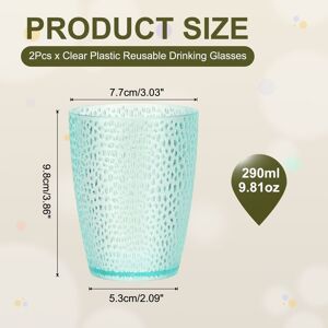 Unique Clear Plastic Reusable Drinking Glasses, 6.8oz Hobnail Water Cup(Brown, 2Pcs) Blue 9.8oz Unique Clear Plastic Reusable Drinking Glasses, 6.8oz Hobnail Water Cup(Brown, 2Pcs) Blue 9.8oz