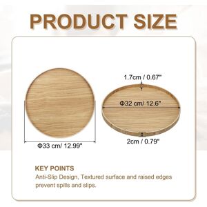 Unique Wooden Serving Tray Round Decorative Platter Light Brown 13 Inch Unique Wooden Serving Tray Round Decorative Platter Light Brown 13 Inch