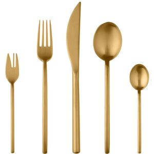 Mepra Due Flatware Set with Cake Forks - 30 Pieces Ice Gold Service for 6 Mepra Due Flatware Set with Cake Forks - 30 Pieces Ice Gold Service for 6