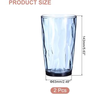 Unique 2Pcs Acrylic Drinking Glasses Plastic Reusable Tumblers Grey Blue 17oz Unique 2Pcs Acrylic Drinking Glasses Plastic Reusable Tumblers Grey Blue 17oz