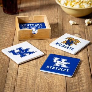 Evergreen University of Kentucky 4-Piece Ceramic Coasters Set with Wood Caddy Multi-Color 4.0 In. L X 4.0 In. W X 2.0 In. H Evergreen University of Kentucky 4-Piece Ceramic Coasters Set with Wood Caddy Multi-Color 4.0 In. L X 4.0 In. W X 2.0 In. H