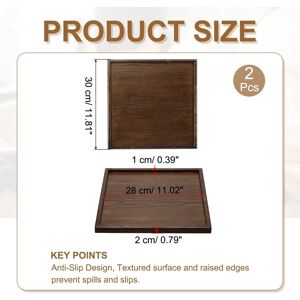 Unique Wooden Serving Tray ,Square Decorative Platter, - Brown 11.8x11.8 Inch Unique Wooden Serving Tray ,Square Decorative Platter, - Brown 11.8x11.8 Inch