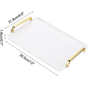 Unique 12 x 8.6 Inches Plastic Serving Tray with Handles, Decor Tray, Amber White 12 x 8.6 Inch Unique 12 x 8.6 Inches Plastic Serving Tray with Handles, Decor Tray, Amber White 12 x 8.6 Inch