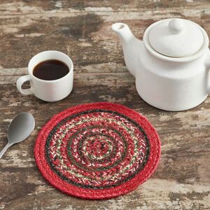 VHC Brands Forrester Jute Trivet 8 inch Diameter Set of 3 Red Trivet VHC Brands Forrester Jute Trivet 8 inch Diameter Set of 3 Red Trivet
