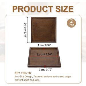 Unique Wooden Serving Tray ,Square Decorative Platter, - Brown 9.5x9.5 Inch Unique Wooden Serving Tray ,Square Decorative Platter, - Brown 9.5x9.5 Inch