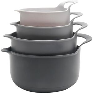 COOK WITH COLOR Nesting Plastic Mixing Bowl Set with Pour Spouts and Handles Grey, 4 Piece Non-Slip Grey COOK WITH COLOR Nesting Plastic Mixing Bowl Set with Pour Spouts and Handles Grey, 4 Piece Non-Slip Grey