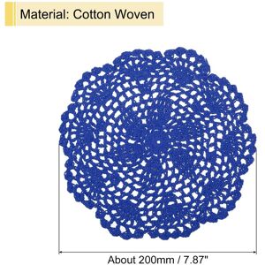 Unique Crochet Doilies, 8 Inch - Handmade Crochet Cotton Coaster Bright Blue 8Pcs Unique Crochet Doilies, 8 Inch - Handmade Crochet Cotton Coaster Bright Blue 8Pcs