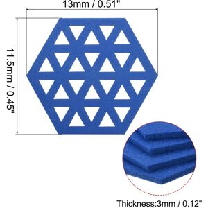 Unique Felt Coaster, Hexagonal Pad Coaster for Drink Cup Pot Bowl Vase Blue 0.45 In. W X 0.12 In. D Unique Felt Coaster, Hexagonal Pad Coaster for Drink Cup Pot Bowl Vase Blue 0.45 In. W X 0.12 In. D